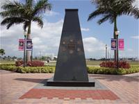 Veterans Memorial Oblisk with bricks below
