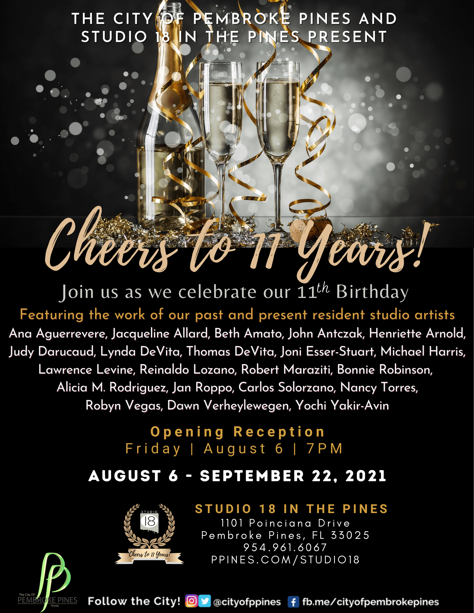 Cheers to 11 Years Graphic with Artists names