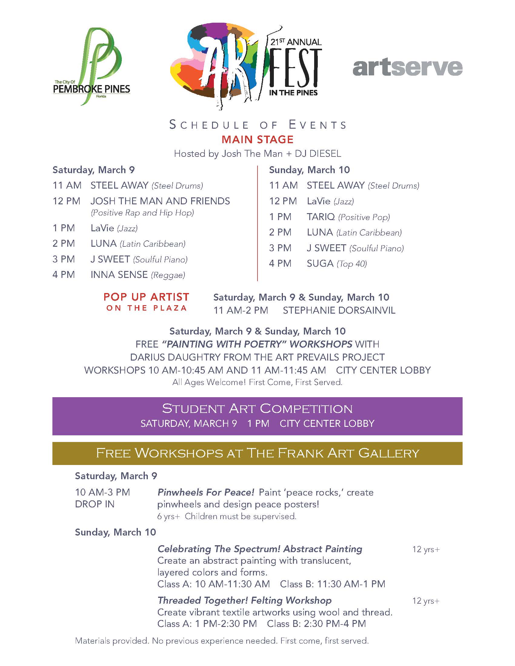 ArtFest 2019 Schedule PDF FLYER